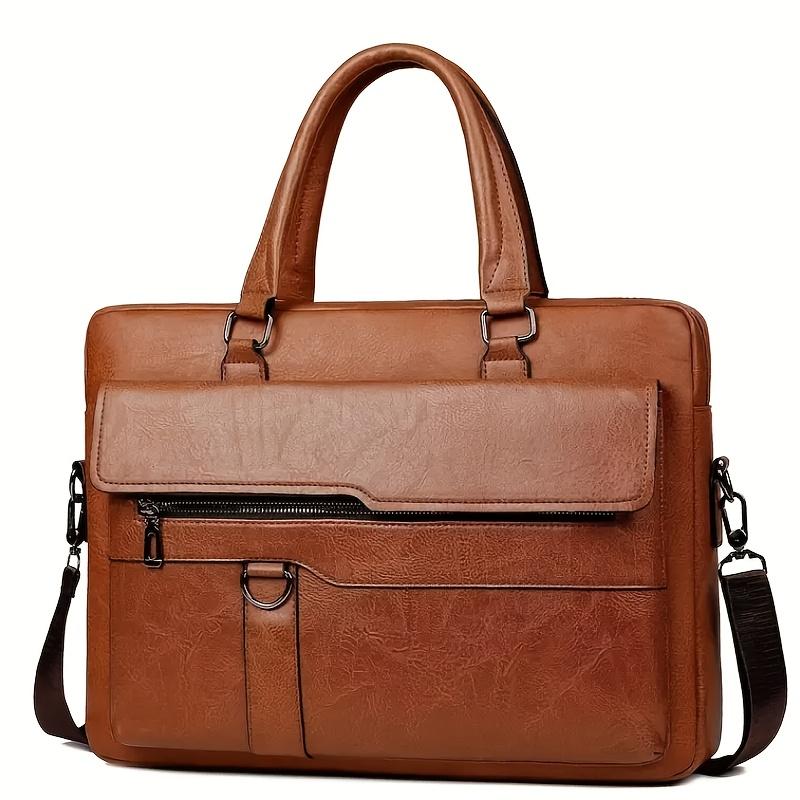 Vīriešu vintage brūna biznesa portfelis, messenger