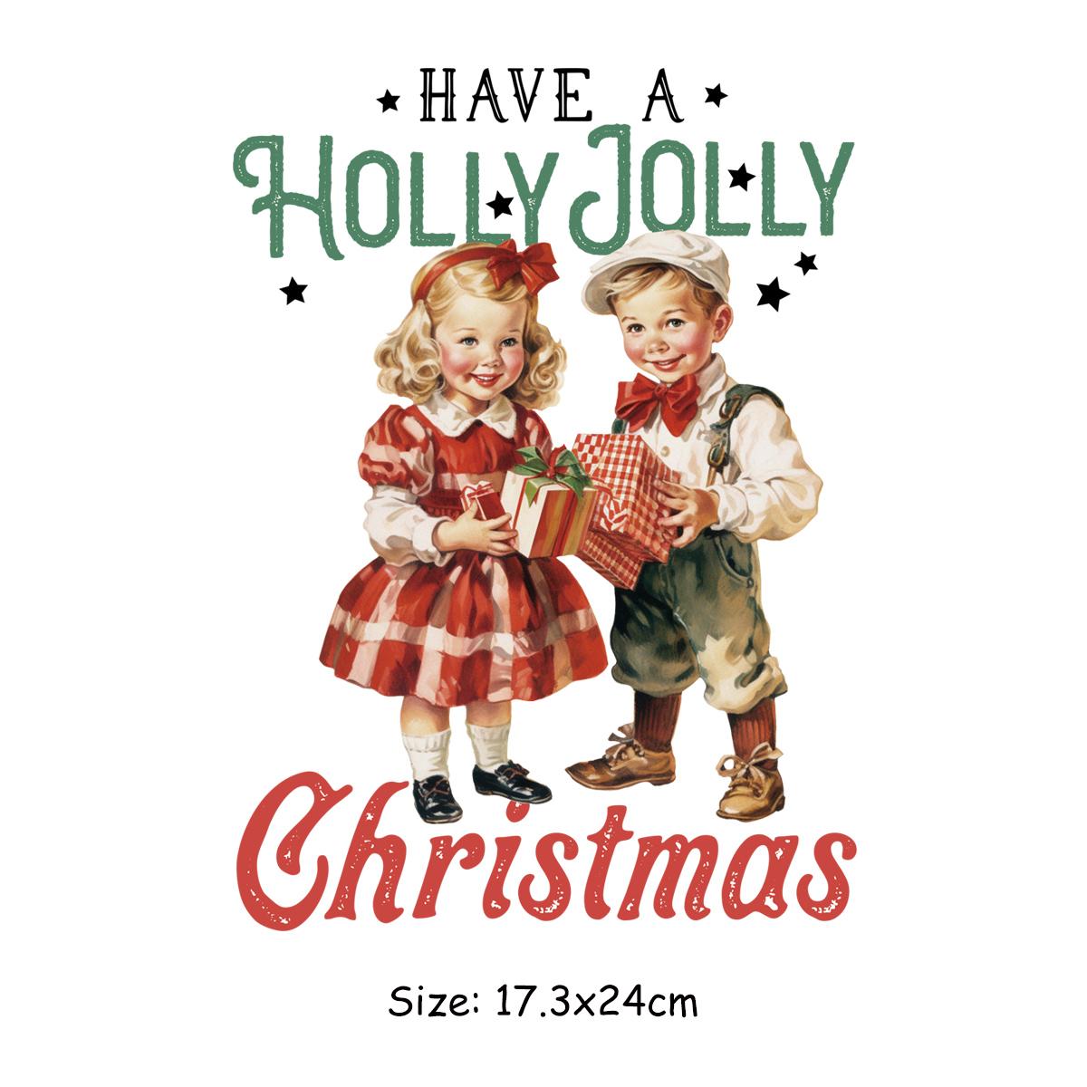 

Нашивки для одежды Рождественский подарок для детей Переводные картинки Толстовки Топы Виниловые термопрессы Моющиеся наклейки своими руками на одежду