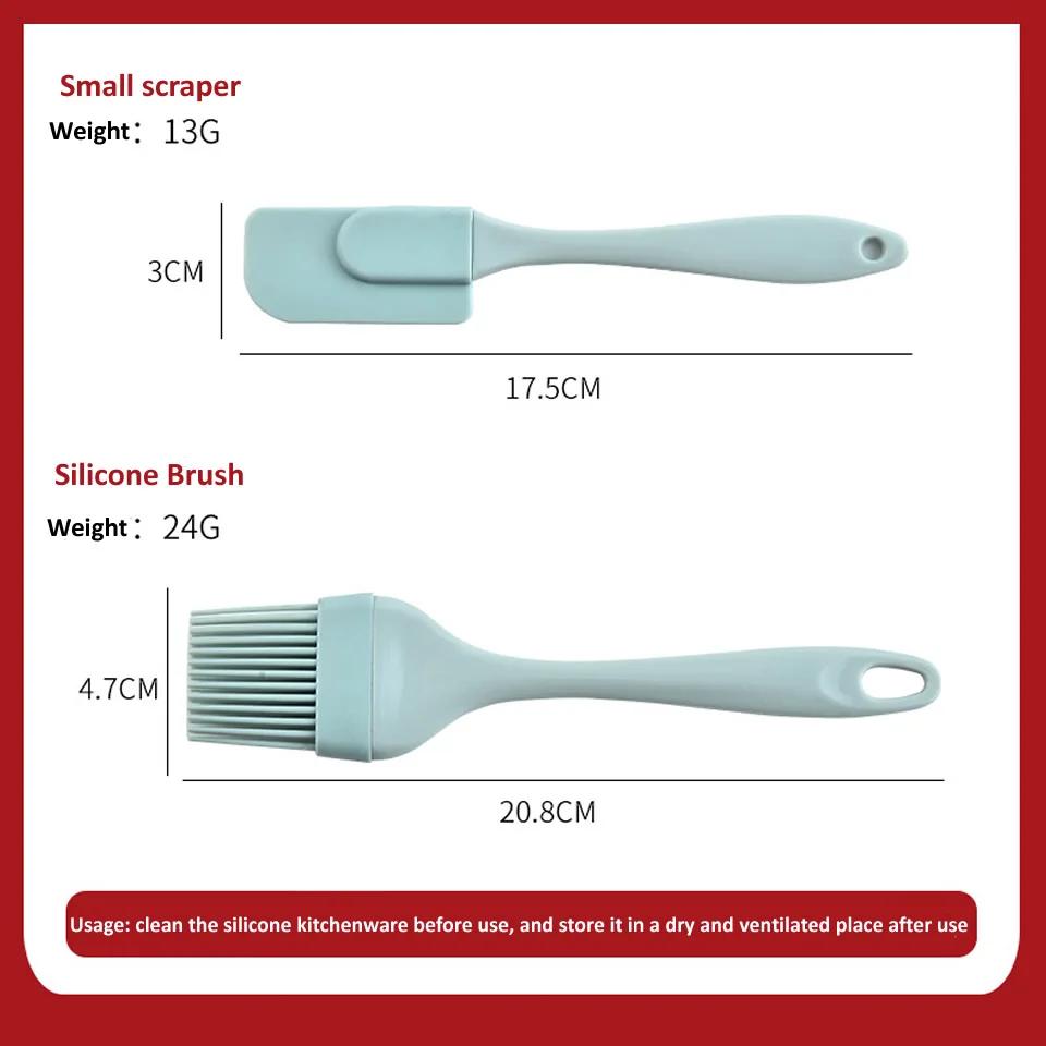 Homatter 3PCS/Set Cream Scraper DIY Bread Cake Butter Spatula Mixer Oil Brush Kitchen Baking Tool Silicone Spatula Non-stick