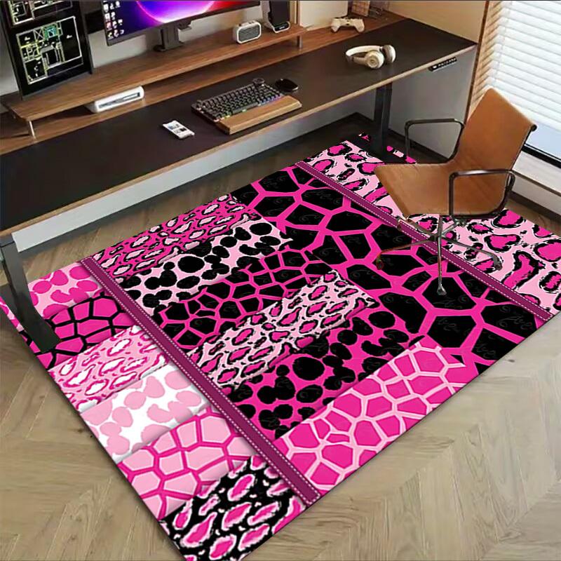 1PC Leopard Print Giraffe Print Extra Large Non-Slip Floor carpet, Office, family, bedroom, Studio - Large Area Rug Indoor Rugs, Vibrant Colors-W287