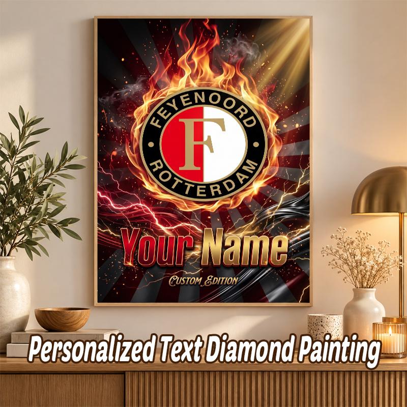 Feyenoord Custom Name Text 5D Diamond Painting Kit DIY Full Drill Diamond Art Decoration