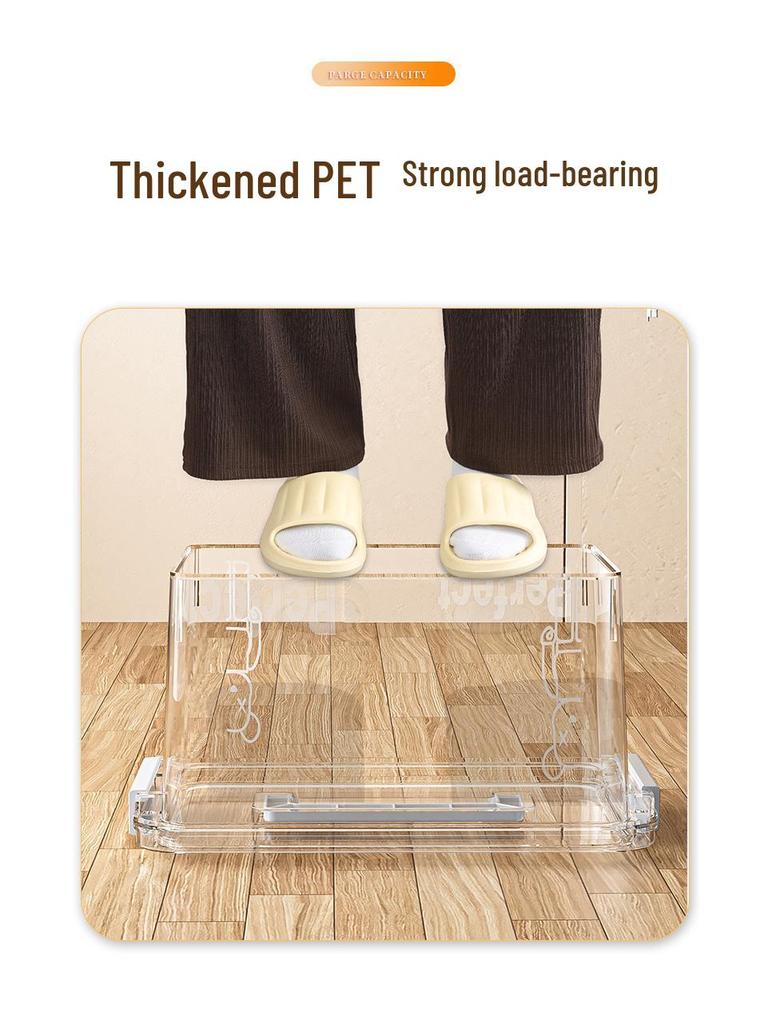 Large Transparent Handheld Storage Box for Clothes, Toys, and Snacks - Durable Plastic Organizer