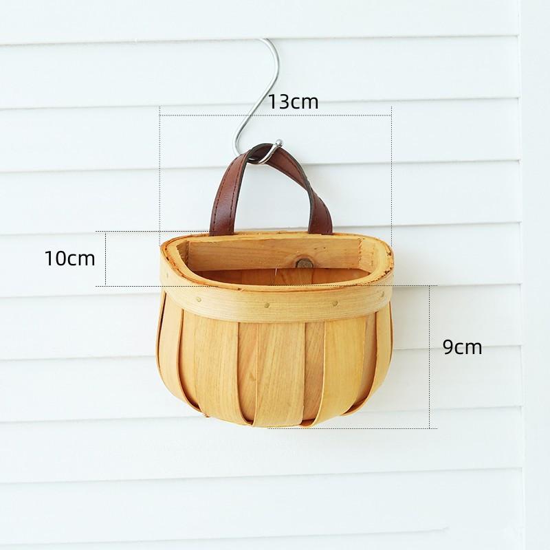 Kitchen Storage Basket With Handle Hanging Baskets For Living Room Fruit Sundries Organizer Home Decor Hand-Woven Baskets