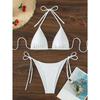 Women Thong Bikini Set Side Lace-up Sexy Swimsuit Bandage Neck Tie Swimwear Adjustable Brazilian Style Bikini Underwear