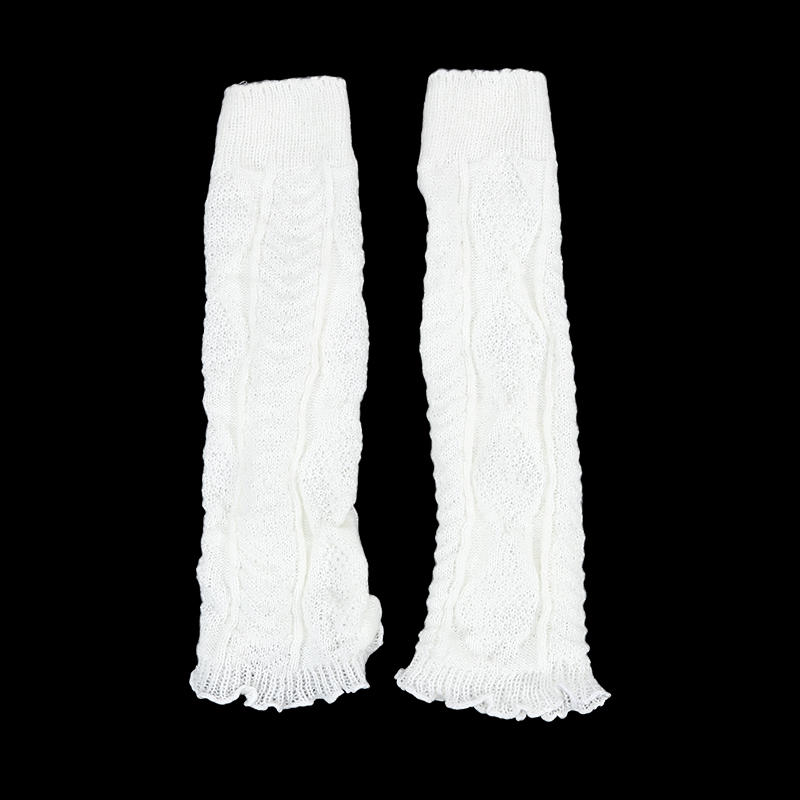 Damen Beinstulpen Lolita Lange Socken Gestrickte Fußabdeckung Armstulpe Herbst Winter Häkeln Haufen Socke Stiefelbündchen