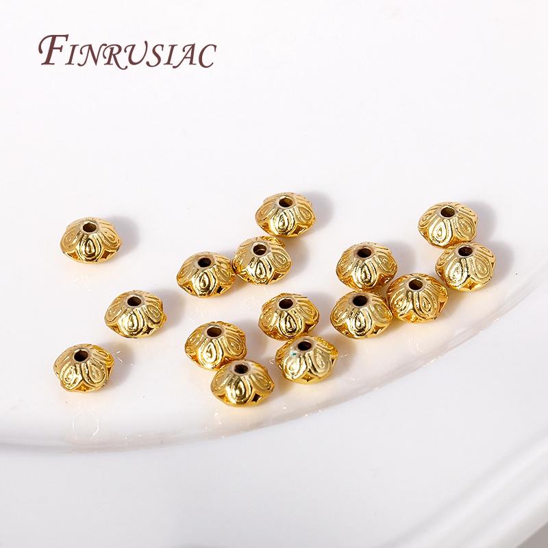6.5mm*4.8mm Spacer Beads 18K Real Gold Plated Beads Separators For Bracelets Accessories,DIY Jewelry Making Supplies