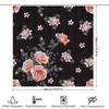 Delightful Floral Shower Curtain, Pink Roses Gray Blossoms Decor, Black Bath Fabric Curtain For Bathroom Decor, Waterproof Showe