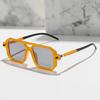 Vintage Square Sunglasses for Men Fashion  Retro Double Bridge Male Sun Glasses Eyewear Trendy Brand Design Shades