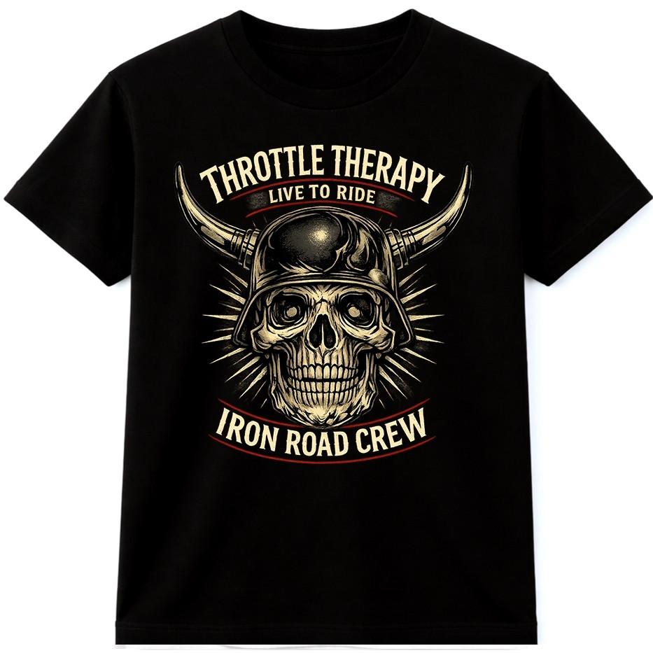 Skull Biker T Shirt Live to Ride Iron Road Crew Motorcycle Graphic Tee S разноцветный