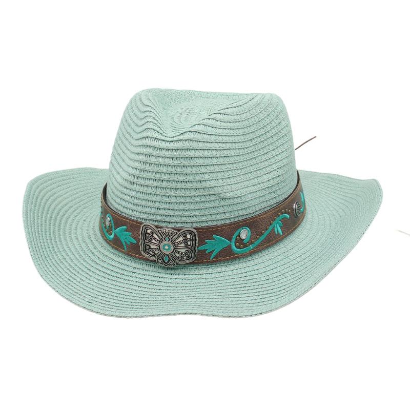 Adjusting Soft Denim Straw Hat Ethnic Style Big-brimmed Top Hat New Men's and Women's Outdoor Sun Hat