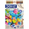 Doms Super Soft Hexagonal Pre-Sharpened Water Soluble Colour Pencils | Free Watercolor Paper, Sharpener & Water Brush |
