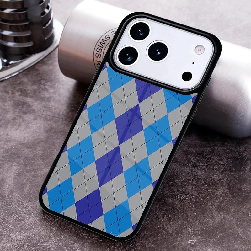 Blair Argyle Pattern Phone Case For iPhone 17 16 15 14 13 12 11 Pro Max Plus 17Air Soft Silicone Cover