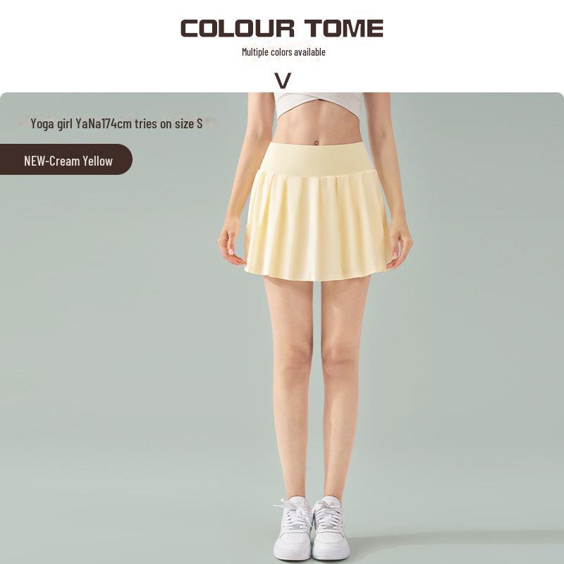 SZ Plissee Lycra Yogarock: Anti-Expositions-Tennis- und Badminton-Skort für Fitness und Laufen