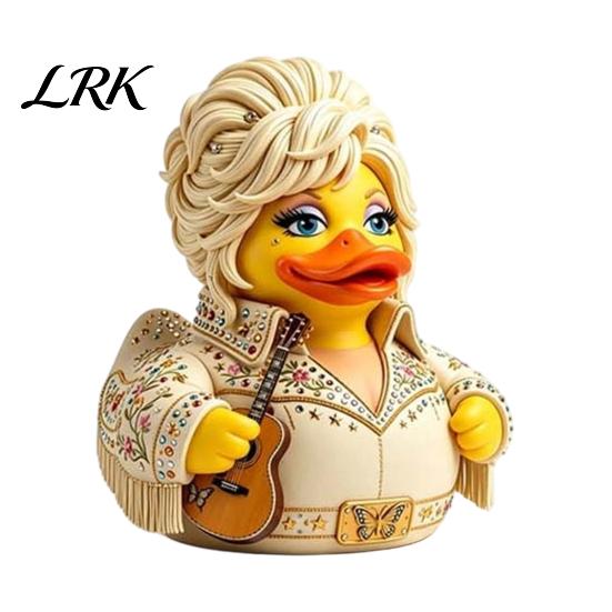 Collectible Duck Gifts for Musicians Charming Novelty Ornament, Musical Theme with Guitar Sculptural Statue Desk Decor, Decorative Sculpture