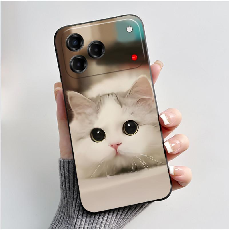 Casing For ZTE Blade V80 Vita / Nubia V80 Design Phone Case Aesthetic Cute Cat Fashion Soft Silicone Black Protective Back Cover