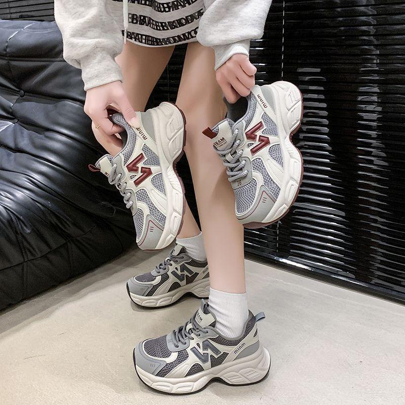 Fashion sports women's shoes casual muffin heightening dad shoes spring and autumn new versatile lightweight trendy shoes
