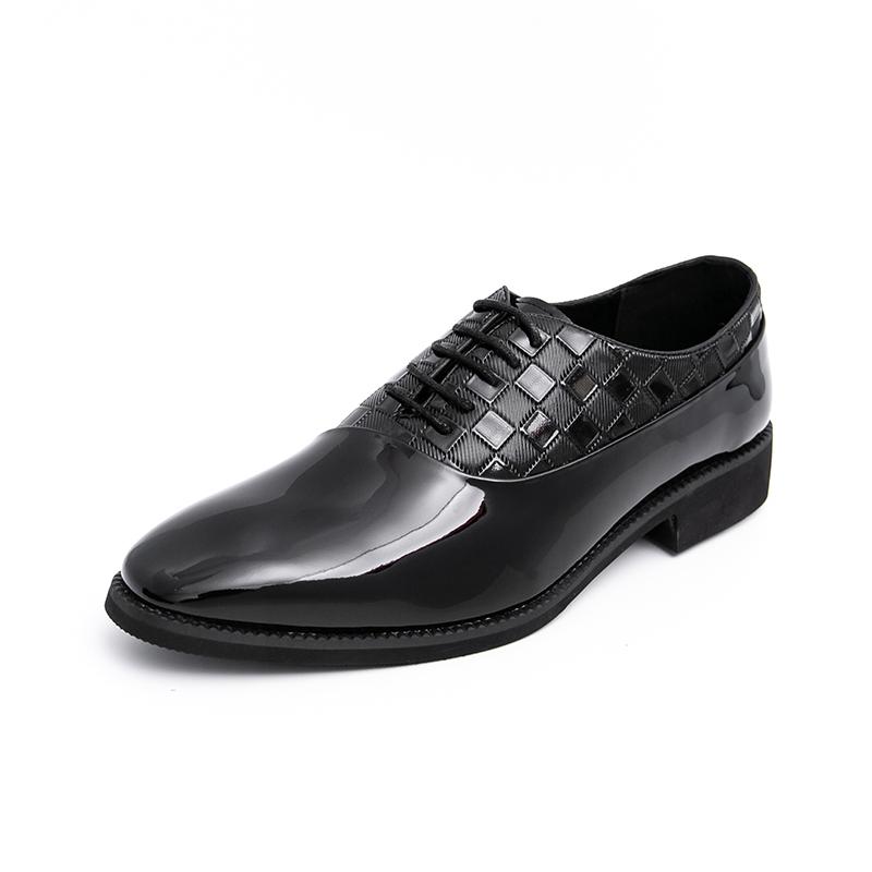 Fashion High Grade Patent Leather Shoes Formal Office Oxfords Elegant Wedding Footwear Business Lace Up Platform Comfortable Men Shoes
