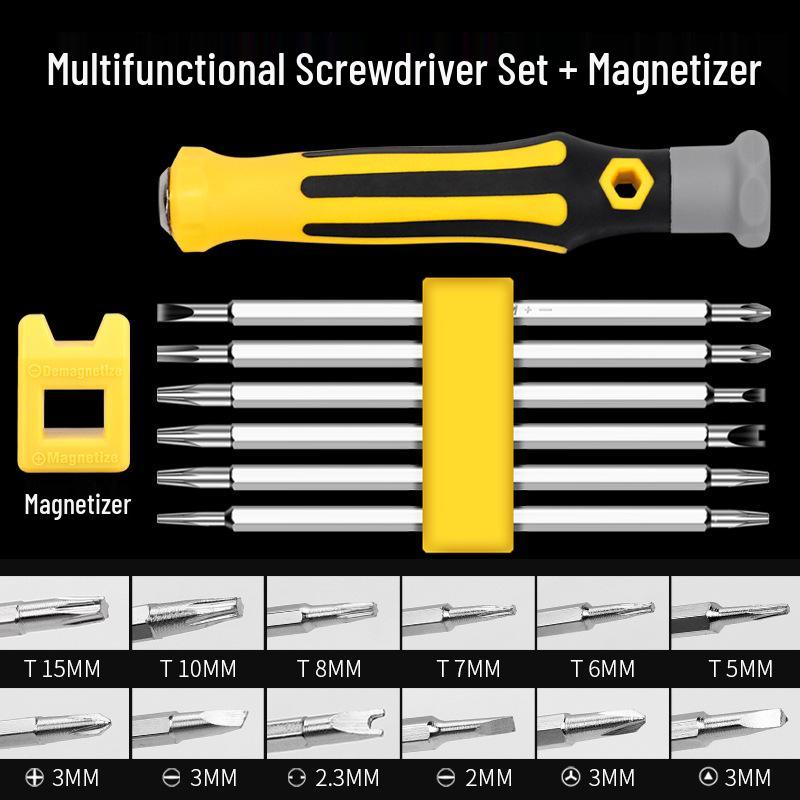 Multi-Function Small Screwdriver Set: Phillips, Torx, Triangle, Slotted, Double-Ended