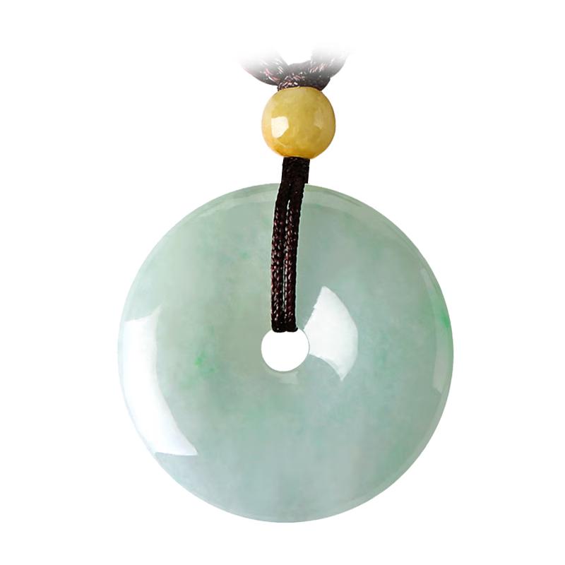 Certified Grade A Jadeite Peace Buckle Pendant 25mm Medium