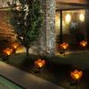 1 Piece Solar Metal Lotus Garden Light, Hollow Iron Petal Design, Charming Courtyard Decoration  Party Decoration Supplies