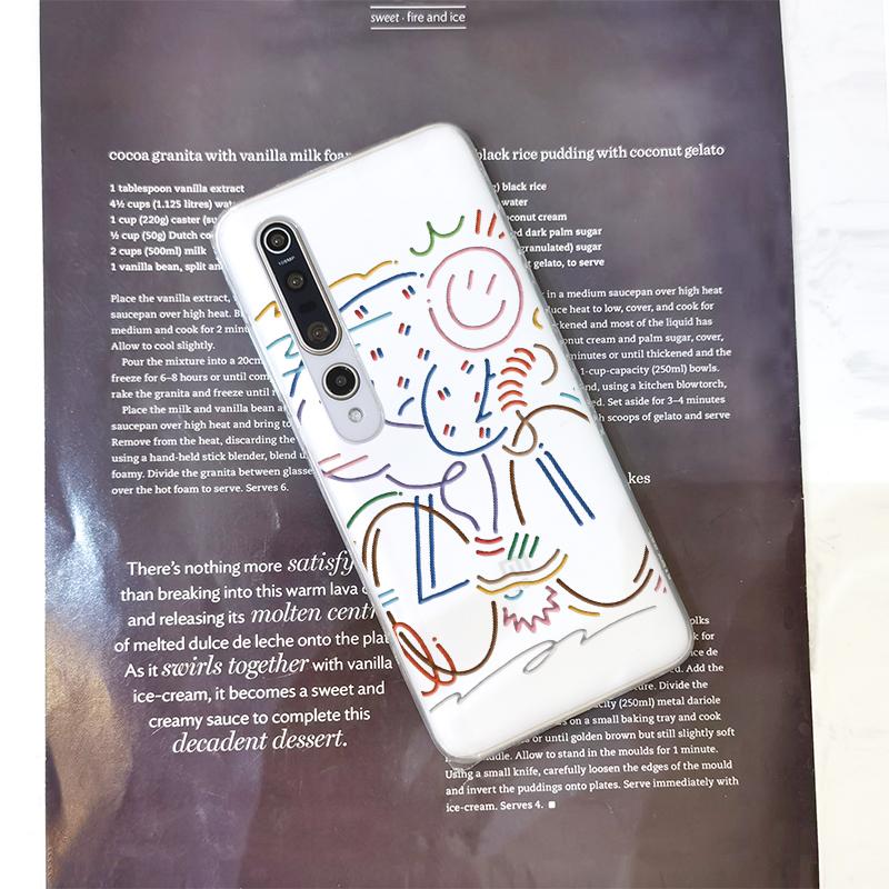 

Для Xiaomi Mi 10 Lite Pro Youth Play задняя крышка, силиконовый прозрачный чехол с цветком и граффити для телефона Xiaomi Mi Note 10 Lite Pro Mi Play