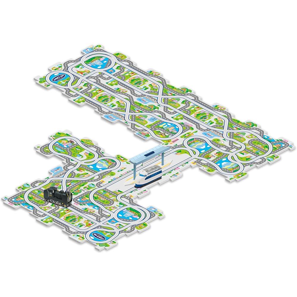 Masudaya Corporation Panel World Running DXII Stop & Go Set Shinkansen 0 Series & D51 Steam Locomotive Toy Train for Ages 3+