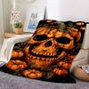 1pc Halloween pumpkin skull Blanket Lightweight Flannel Blanket Throw Blanket For Sofa, Bed, Travel, Camping yy2509026203