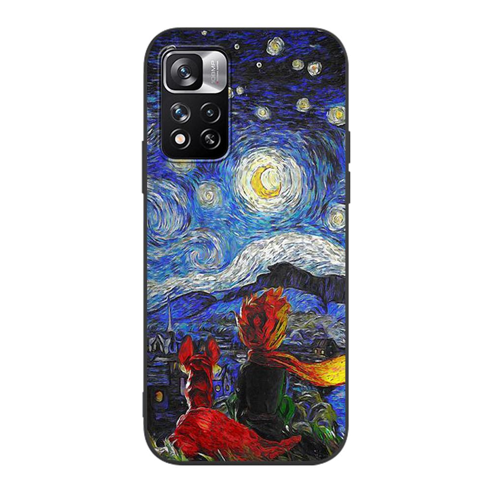 Little Prince Anime Space Case for Xiaomi Redmi Note 9S 9 8 10 11 Pro 9C 9A 7 8T 7A 8A 10S 11T 11E 9T Black Silicone Phone Cover