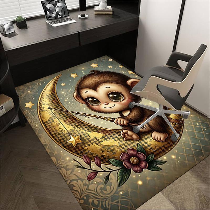 

1PC Monkey Star Non-Slip Floor Carpet Compatible for Office&Living Room&Bedroom&Dining room - Soft & Pattern-G0394 60cm by 90cm