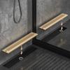 Shower Floor Drain for Bathroom Lavatory Balcony 304 Stainless Steel Brushed Gold Black Long Linear Drainage Side Floor Drains