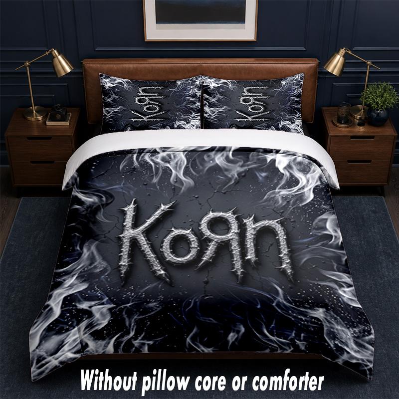 Set Biancheria da Letto Korn Design 1 Copripiumino + 2 Federe Morbido Traspirante Biancheria da Letto per la Casa