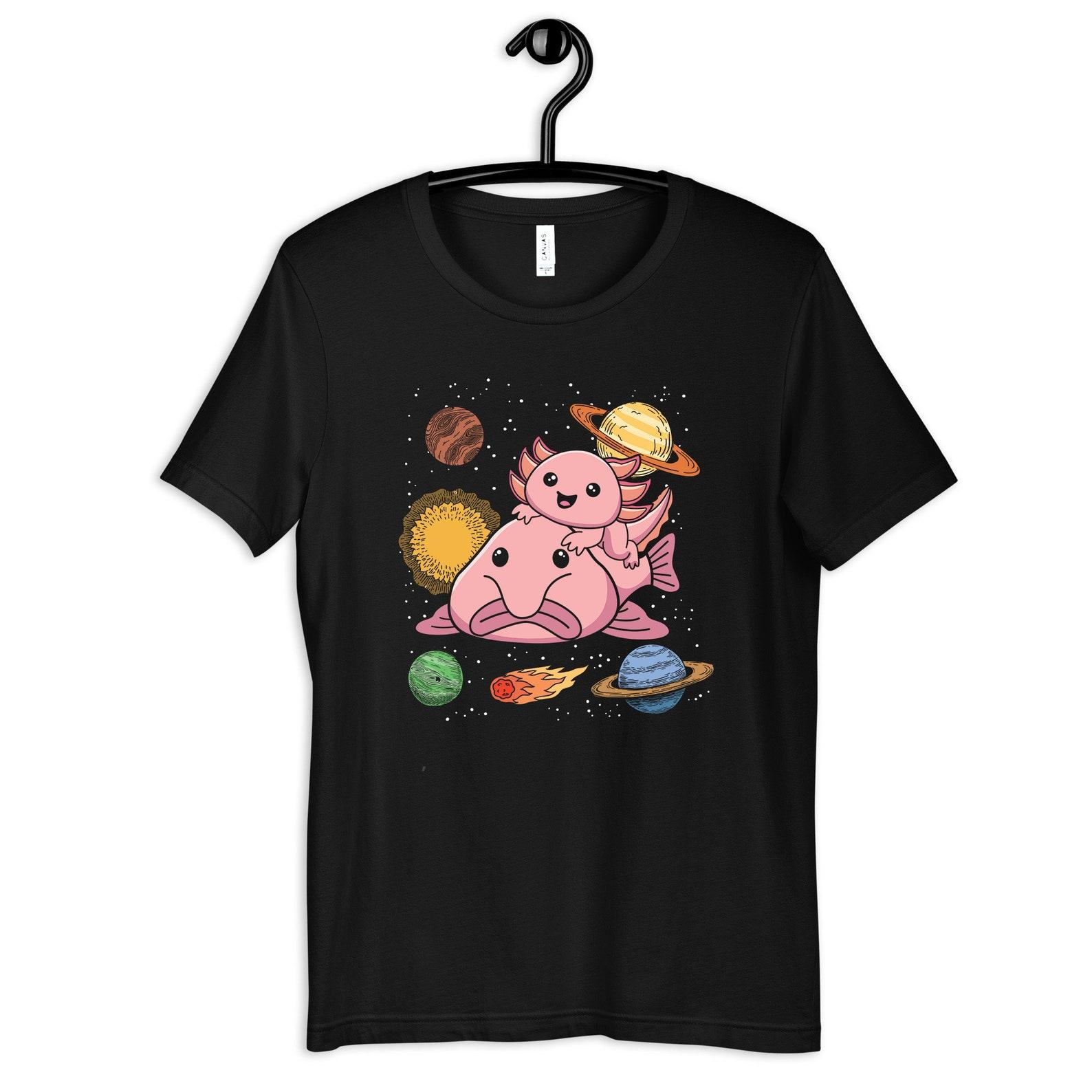 Space Planets Axolotl Blobfish T-Shirt, T-shirt, Womens Tees, Kids Shirt,T-shirt, Tank Top, Toddler Tee, T-shirt 3XL