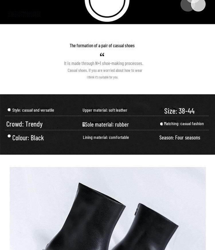 Pánské podzimní kotníkové boty s hranatou špičkou, vysokým svrškem, silnou podrážkou a zadním zipem 8118-R