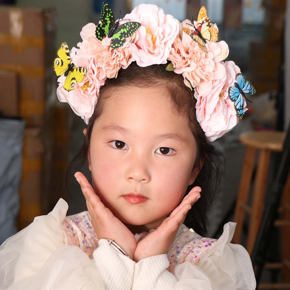 Butterfly Headdress Floral Crown Hair Hoop Cosplay Fairy Headband  Bride Hair Accessorie