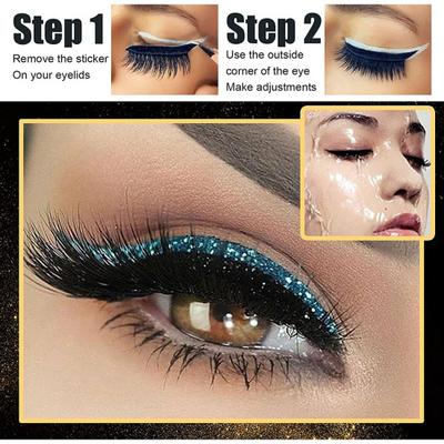 4 Pairs False Eyelashes Glittering Make Up Artificial Fiber Chic Ladies Eye Line Strip Stickers for Night Club
