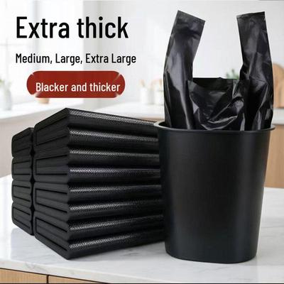 Extra dicke schwarze Müllbeutel-Weste mit Griffen - Mittlere/Große Größe für Küche und Haushalt