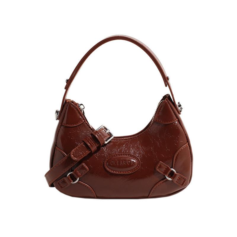 

Stylish Urban Minimalist Pu Dumpling Bag With Zipper Closure And Inner Zipper Compartment Brown