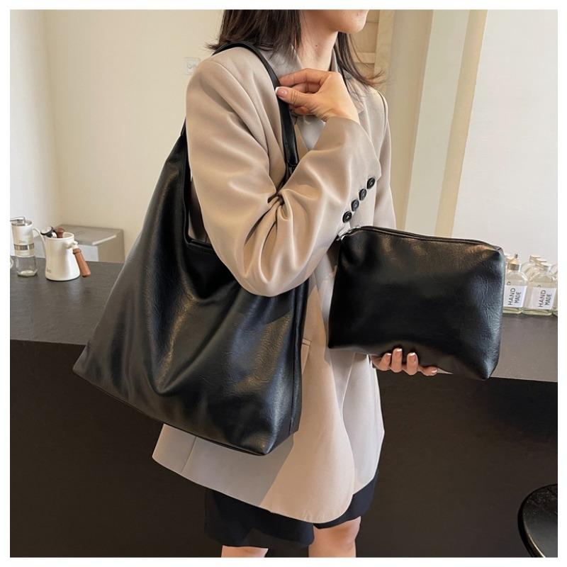 Shoulder Tote Bag 2025 New Retro College Style Large Capacity Bags