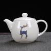 Gold-Embossed Dehua White Porcelain Sheep Fat Jade Teapot Internet Celebrity Large Lacquer Deer Companion Tea Brewing Filter