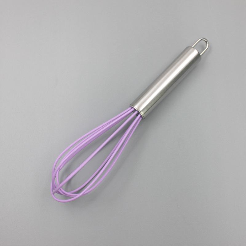 Stainless Steel Silicone Whisk - Handheld Cake Cream Beater Mixer Tool