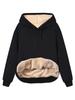 2023 Women's Winter Hooded Lambswool Pocket Sweatshirt Jacket
