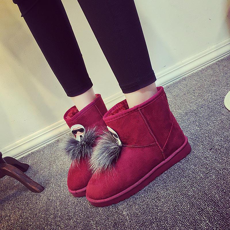 

Зимние новые снежные короткие ботинки детские японские студенческие милые хлебные бархатные хлопковые туфли 40