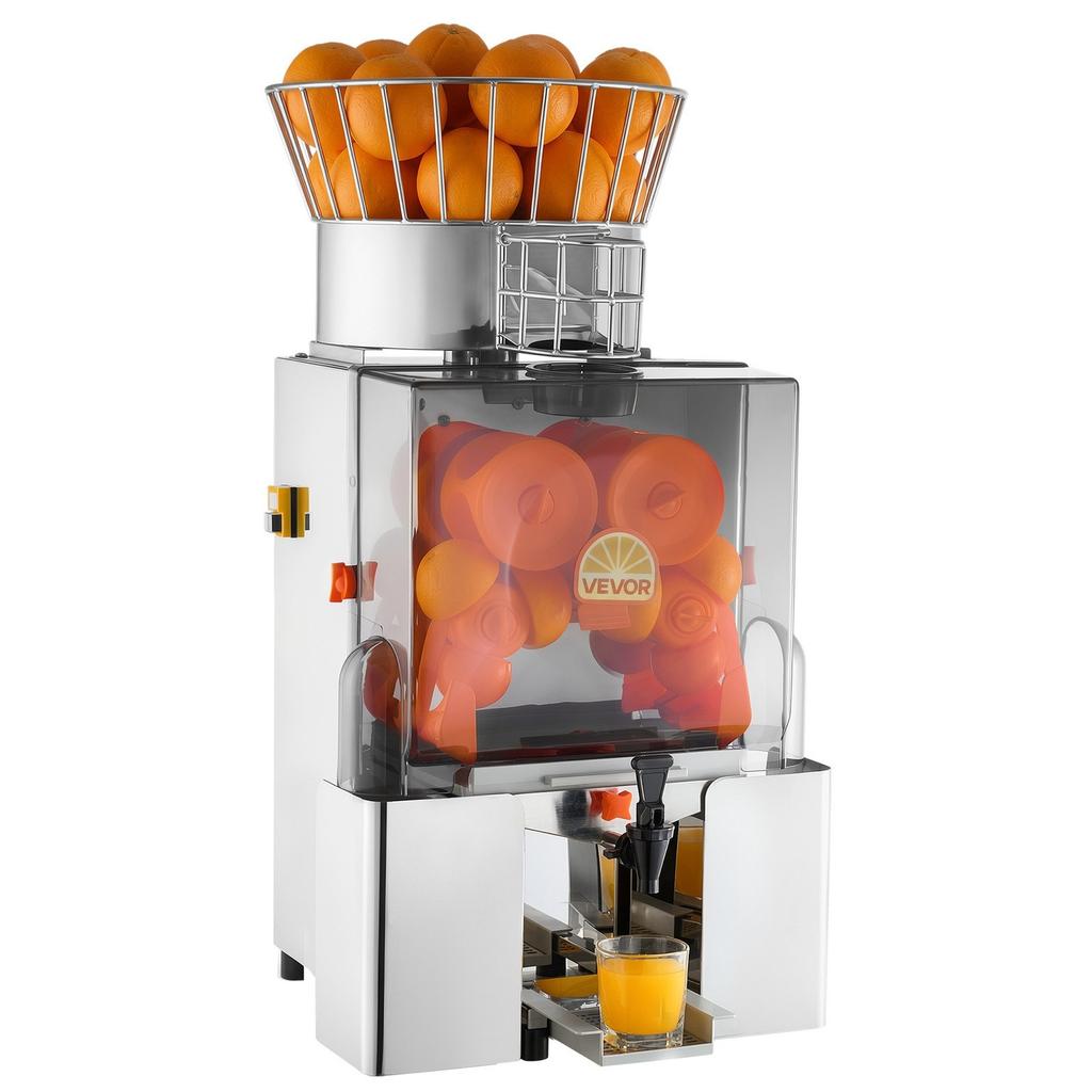 Commercial Orange Juicer Machine, 120W Electric Automatic Orange Squeezer, Lemon Citrus Pomegranates Extractor for 20 per Minute, Stainless Steel,