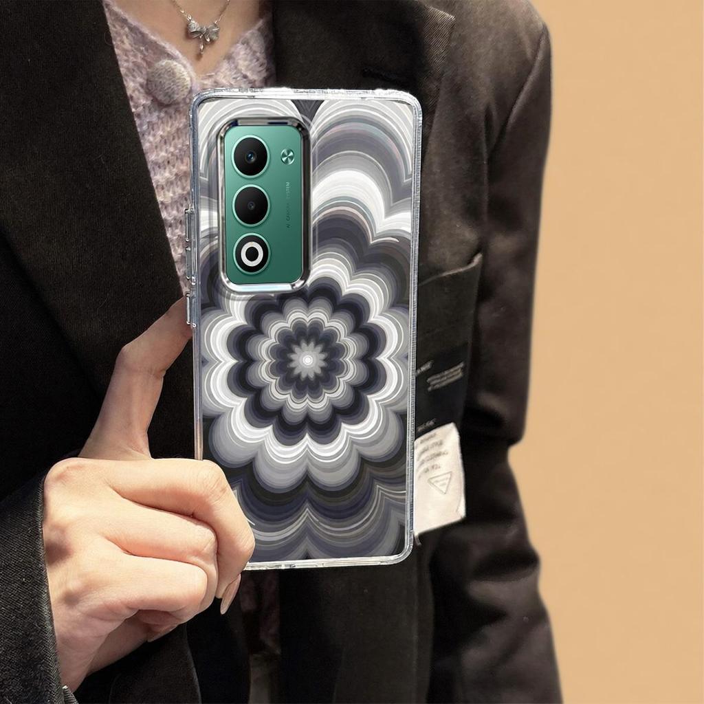 Holographic Gradient Flower Case for OPPO Reno 15 F 5G 14 Pro 13 4G/5G 12 11 8 Z T 7 Laser Art Casing Shockproof TPU Cover