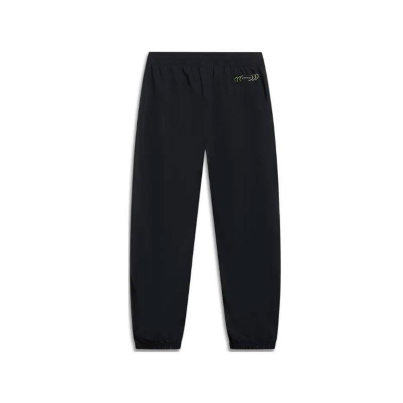 Li-Ning Summer Breathable Short Sleeve Cultural Shirt Comfortable Long Pants Sports Suit Men Suit Black W833-1+T415-1
