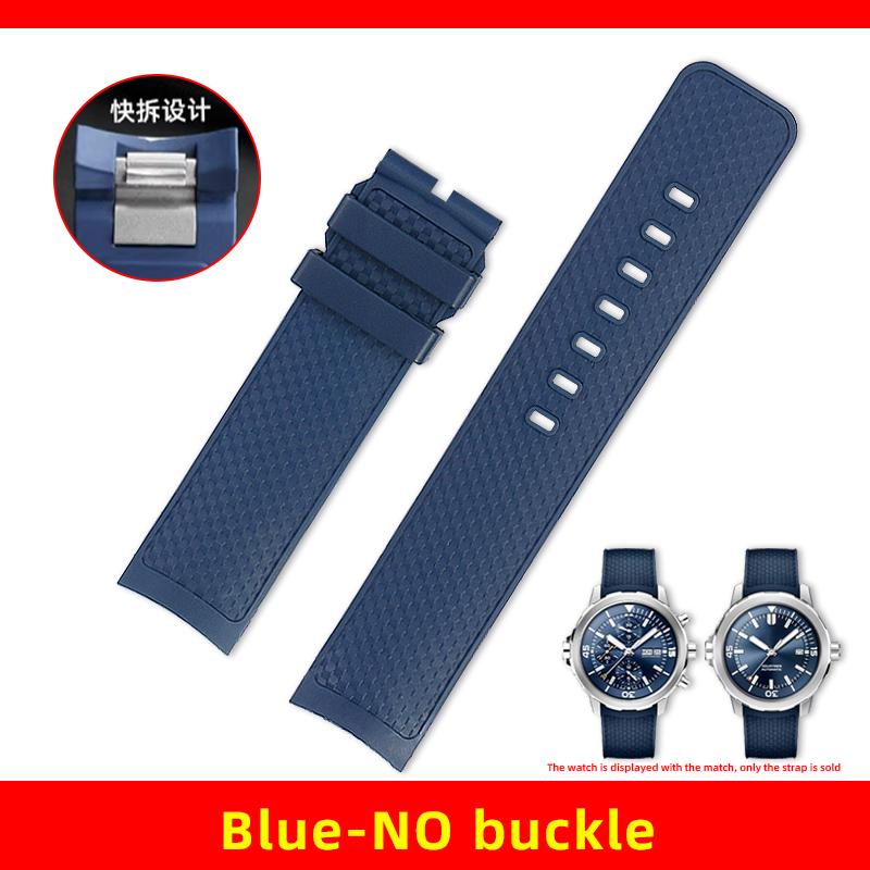 

22mm Quick Release fluororubber strap For IWC Marine Timepiece watch band IW376805 IW376803 Curved end soft FKM rubber bracelet 22MM width