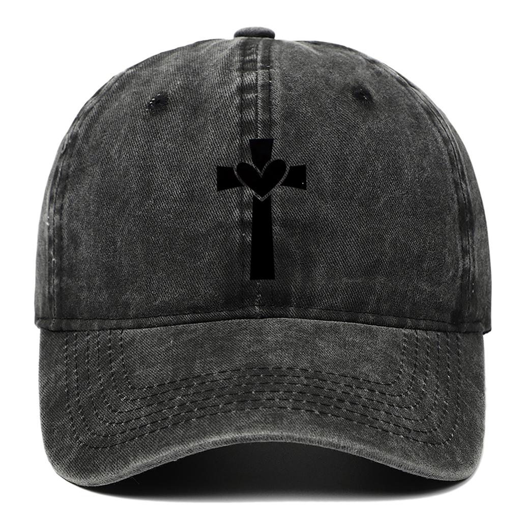 Black Personalized Pattern Printed Baseball Hat Outdoor Activity Washed Duck Tongue Hat Suitable for Sunscreen and Sunshade