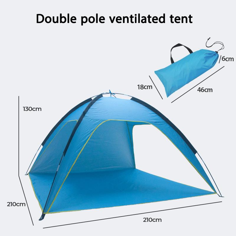 Outdoor Strandgras Camping Polyester Sonnenschutz Wasserdicht Dreiseitige Belüftung Zelt Tragbar Einfach Aufzubauen Campingausrüstung