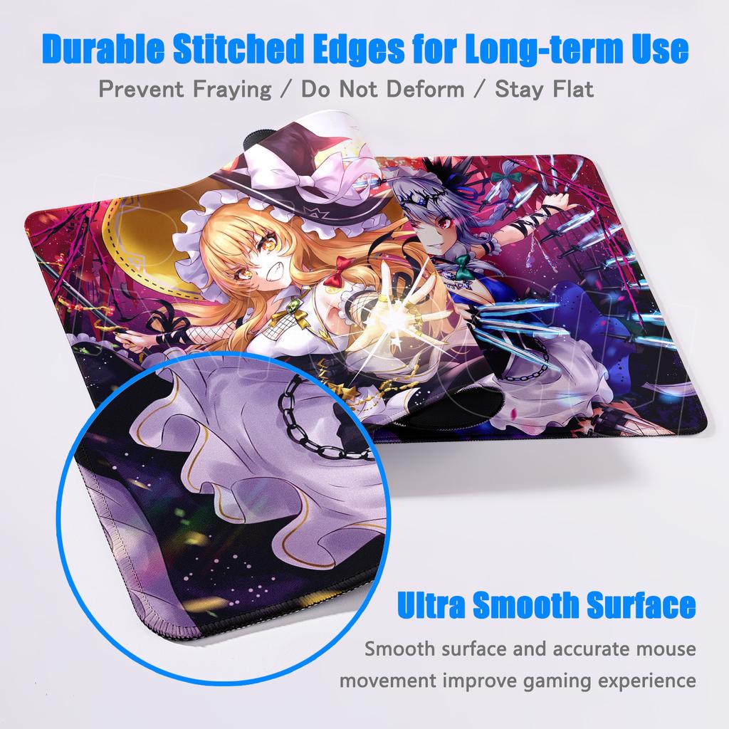 New Many Wallpaper Touhou Project Mouse Pad Game Laptop PC Playmat Extra Large Anime Girl Izayoi Sakuya Kirisame Marisa Mousepad