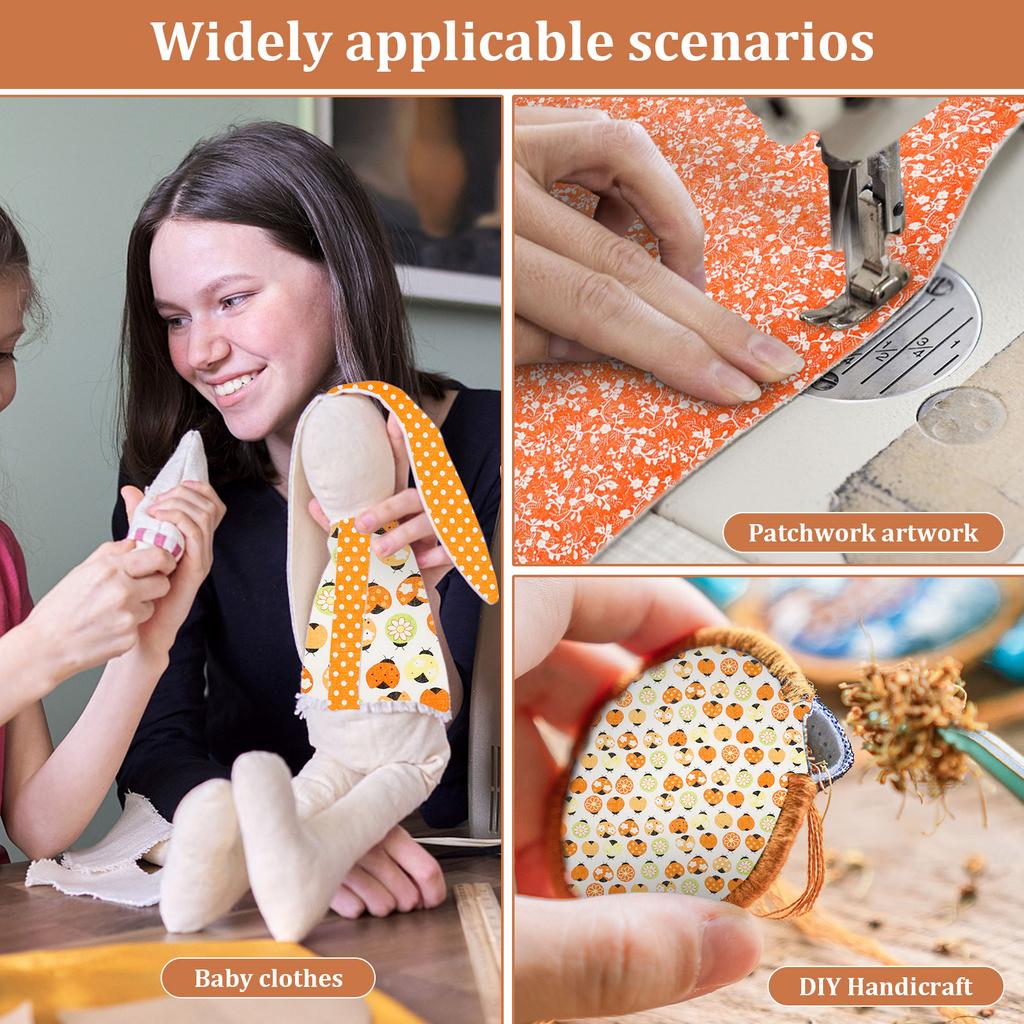 14Pcs Quilting Cotton Fabric Squares Sheets Pre-Cut Mixcolor Design Printed Floral Craft Fabric for DIY Sewing Craft Patchwork